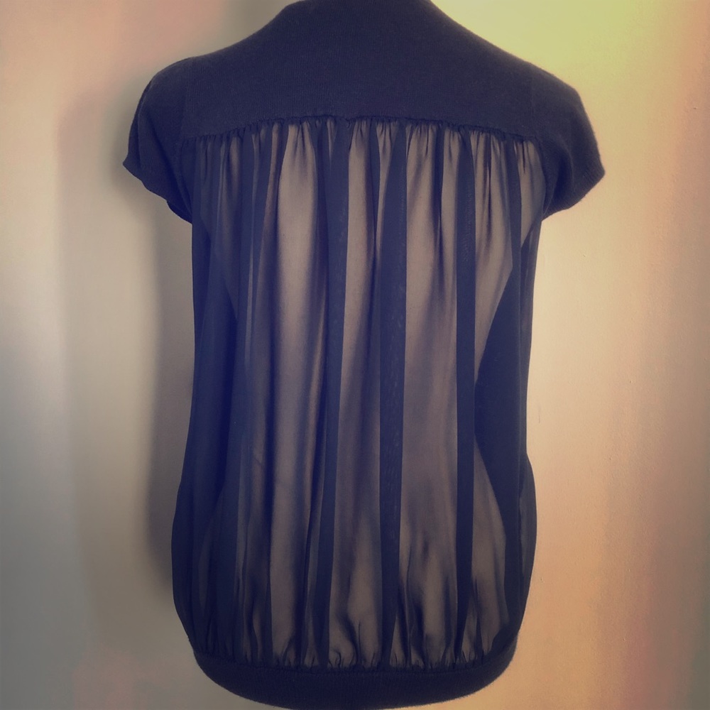 UO tulle back cotton sweater